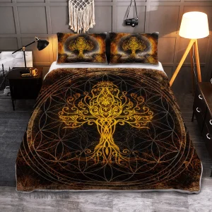 Yggdrasil Tree of Life in Norse Mythology Viking Quilt Set