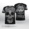 Yggdrasil With Skull Shape Viking T-shirt With Fenrir Printed On The Back