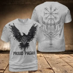 Raven Proud Pagan White Viking T-Shirt