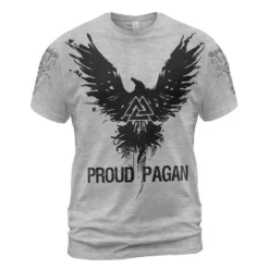 Raven Proud Pagan White Viking T-Shirt