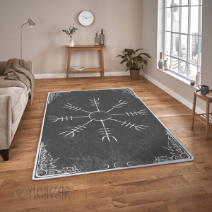 Aegishjalmur The Helm of Awe Symbol Viking Area Rug