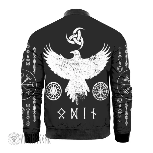 Bear And Raven Symbol Viking Bomber Jacket