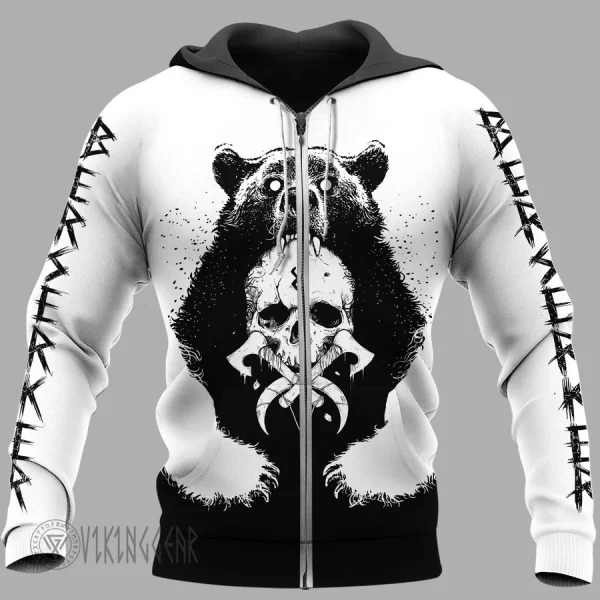 Bear Claws And Yggdrasil Viking Hoodie Transformed Into Berserker