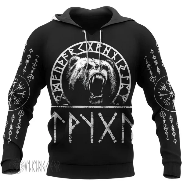 Bear Raven Viking Hoodie