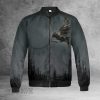 Black Raven of Odin Flying Painting Viking Bomber Jacket