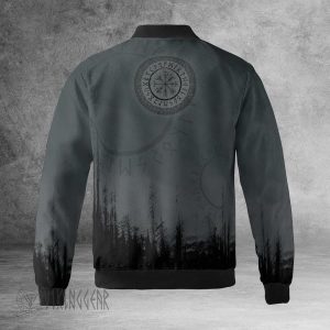 Black Raven of Odin Flying Painting Viking Bomber Jacket