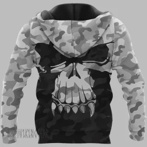 Camo Skull Valknut Viking Hoodie