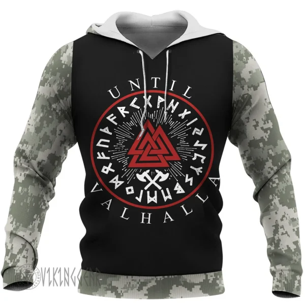 Camo Until Valhalla Viking Hoodie