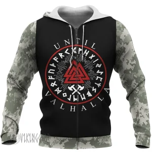 Camo Until Valhalla Viking Hoodie