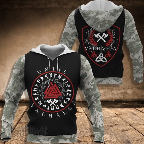 Camo Until Valhalla Viking Hoodie