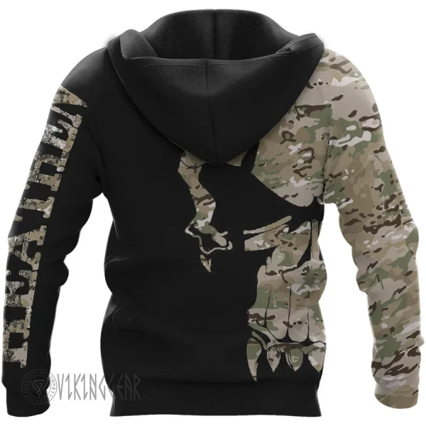 Camo Valknut Skull Heathen Viking Hoodie