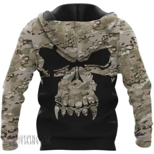 Camouflage Valknut Skull Viking Hoodie For Warrior