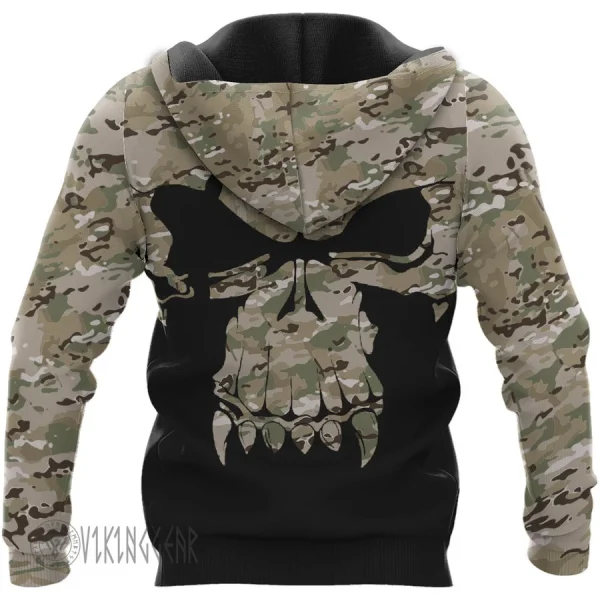 Camouflage Valknut Skull Viking Hoodie For Warrior