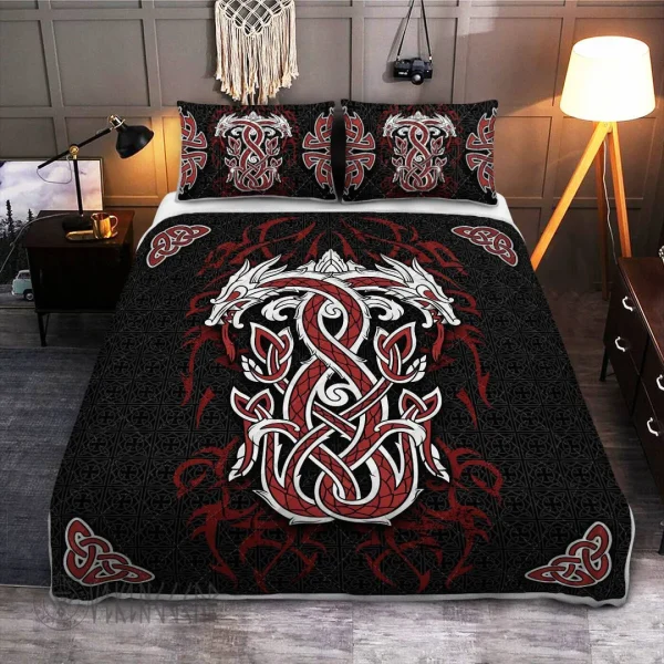 Dragon Emblem Used By The Vikings Quilt Set