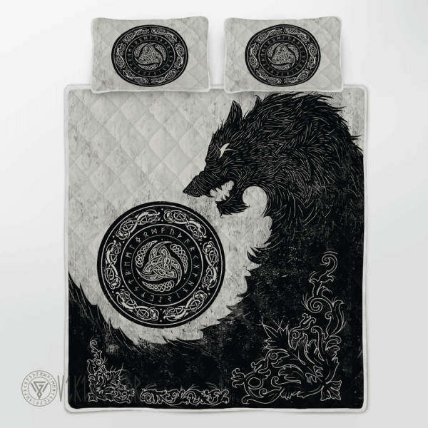 Fenrir And Horns of Odin Viking Quilt Set