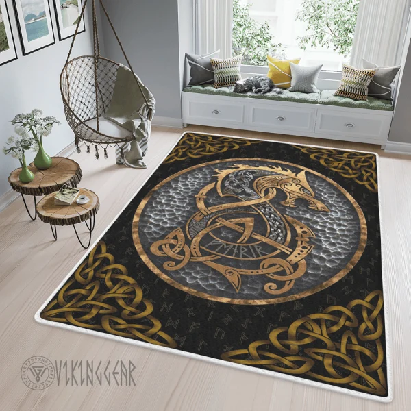 Fenrir Art Norse mythology Viking Area Rug