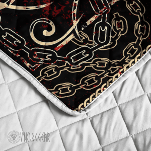 Fenrir Blood With Chain Viking Quilt Set