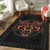 Fenrir Bound by Chains and Sealed by Runic Viking Area Rug