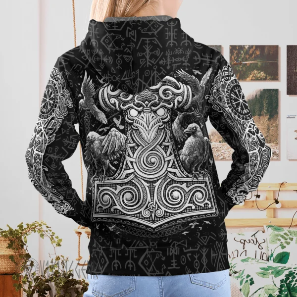 Fenrir Hammer Viking Hoodie