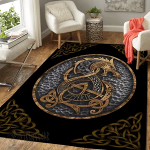 Fenrir Inside The Circle Viking Area Rug