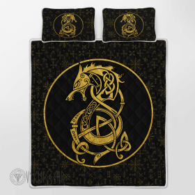 Fenrir Inside The Circle Viking Quilt Set