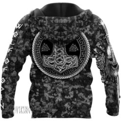 Fenrir Wolf And Hammer Viking Hoodie Strong Camouflage