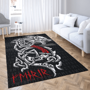 Fenrir Wolf Rune Celtic Viking Area Rug