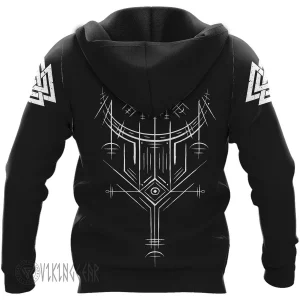 Fenrir Wolf Vegvisir Viking Hoodie