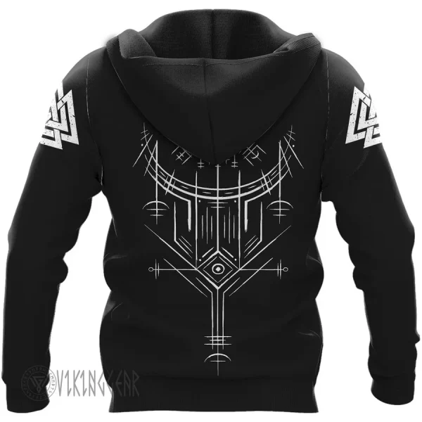 Fenrir Wolf Vegvisir Viking Hoodie