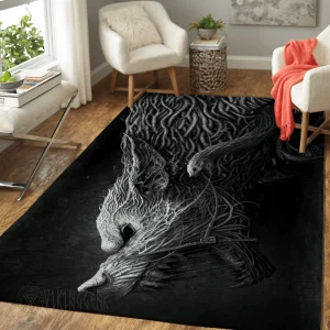 Ferocious Fenrir Art Viking Area Rug