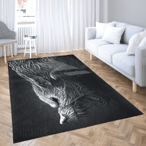 Ferocious Fenrir Art Viking Area Rug