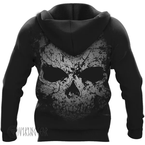 Grunge Skull Valknut Rune Viking Hoodie