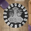 Hammer Raven And Rune - Viking Round Carpet