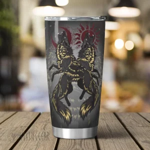 Hati and Skoll - Heathen Tumbler - Viking Tumbler