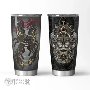 Hati and Skoll - Heathen Tumbler - Viking Tumbler