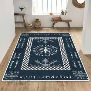 Helm Of Awe Symbol And Rune Viking Area Rug