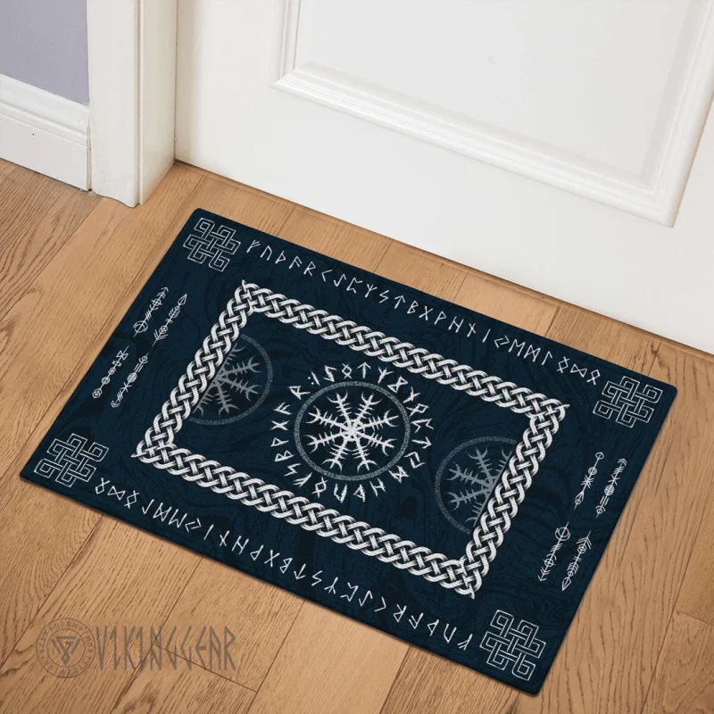 Protection Rune Doormat Helm Of Awe Symbol And Rune Viking Doormat