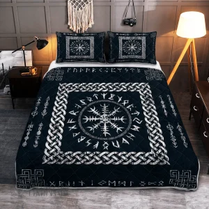 Helm Of Awe Symbol And Rune Viking Quilt Set