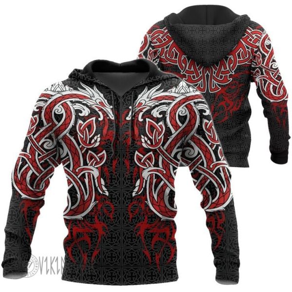 Hoodie Printed Dragon emblem used by the Vikings