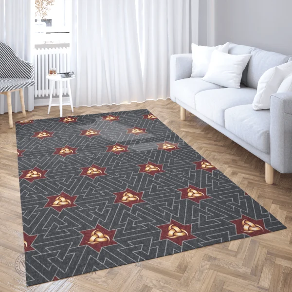 Horns of Odin and Valknut Pattern Viking Area Rug