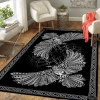 Hugin And Munin With Norse Frame Viking Area Rug