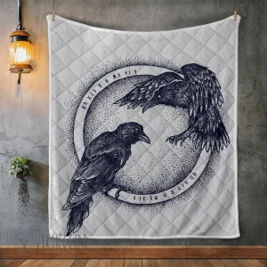 Huginn and Muninn - Raven of Odin - Viking Quilt