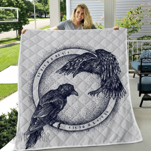 Huginn and Muninn - Raven of Odin - Viking Quilt