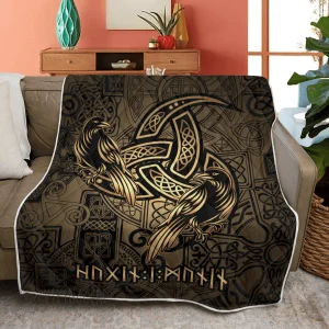 Huginn and Muninn - The Triple Horn of Odin - Viking Quilt