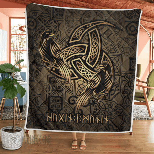 Huginn and Muninn - The Triple Horn of Odin - Viking Quilt