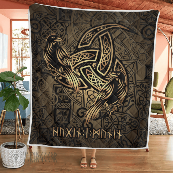 Huginn and Muninn - The Triple Horn of Odin - Viking Quilt