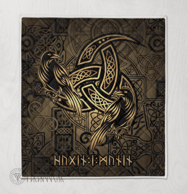 Huginn and Muninn - The Triple Horn of Odin - Viking Quilt