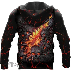 Lava Skull Valknut Viking Hoodie