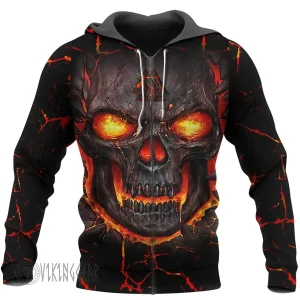 Lava Skull Valknut Viking Hoodie