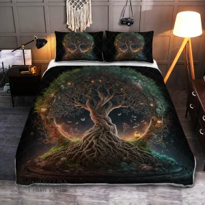 Magic Tree Of Life Sacred Symbol Viking Quilt Set